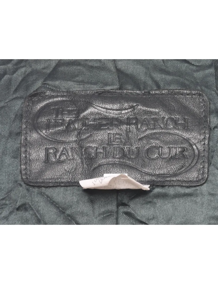 Dark Green Leather Jacket - XL