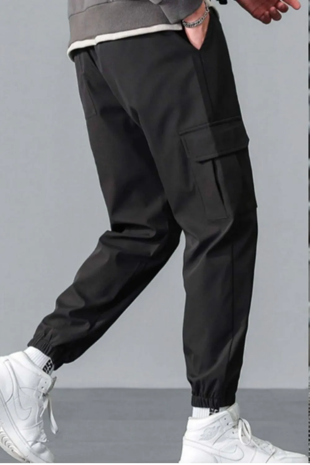 Flap Pocket Drawstring Cargo Trousers