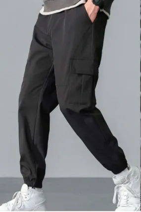 Flap Pocket Drawstring Cargo Trousers
