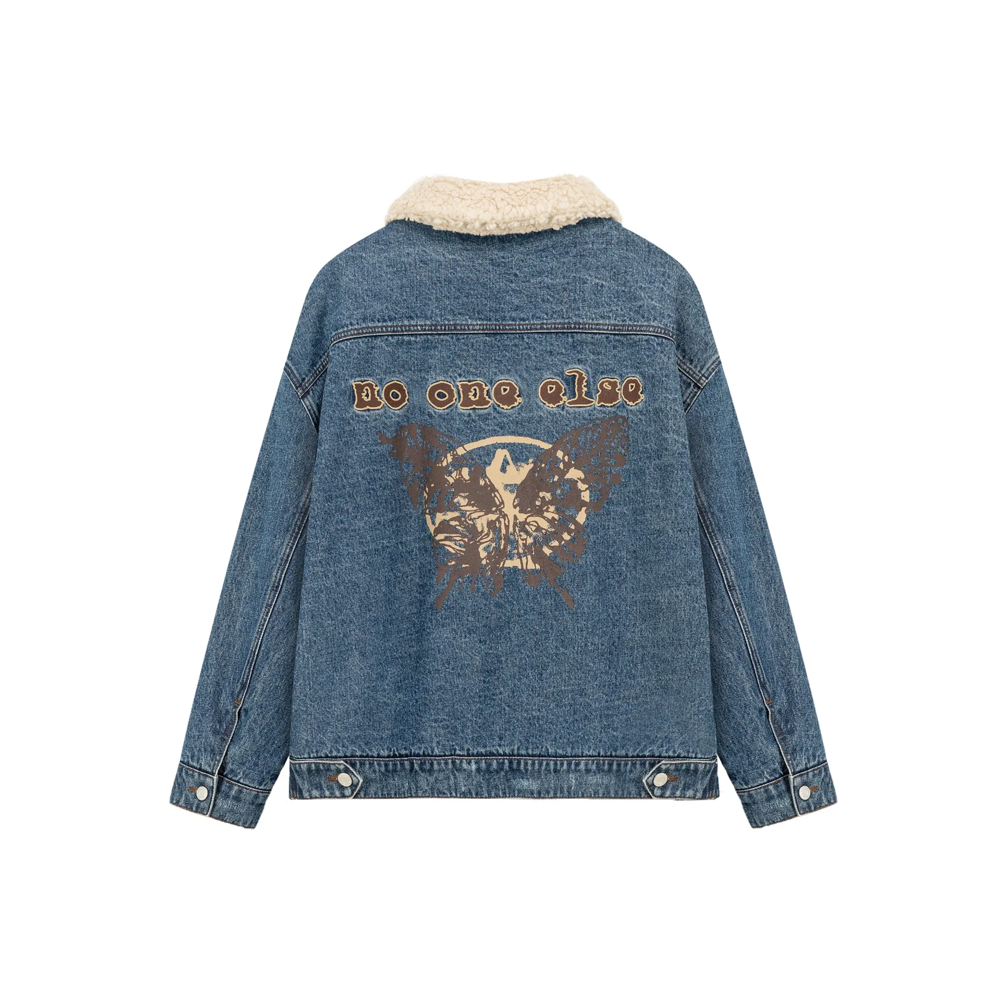 Fluffy Collar Denim Jacket