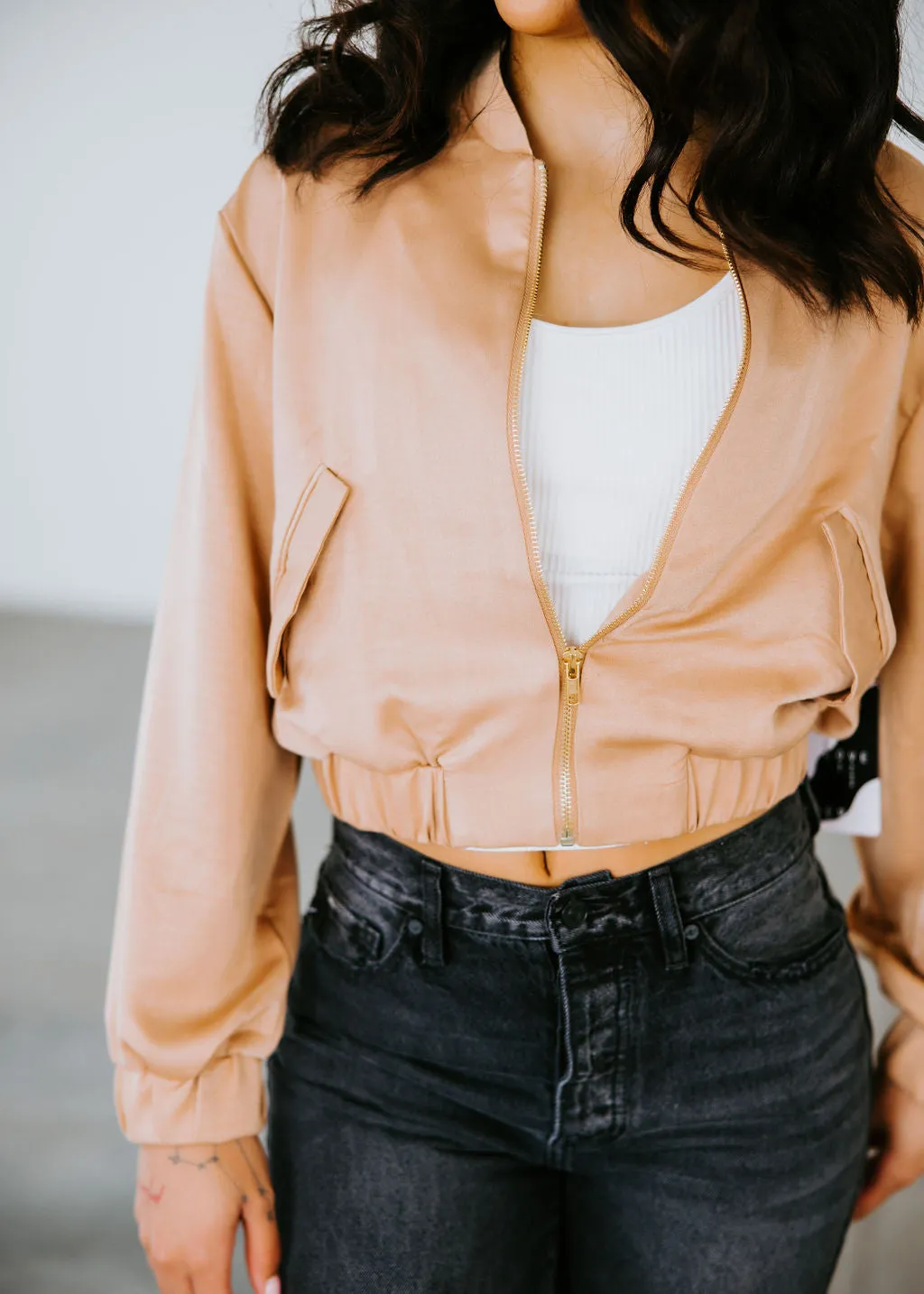 Gianna Satin Bomber Jacket