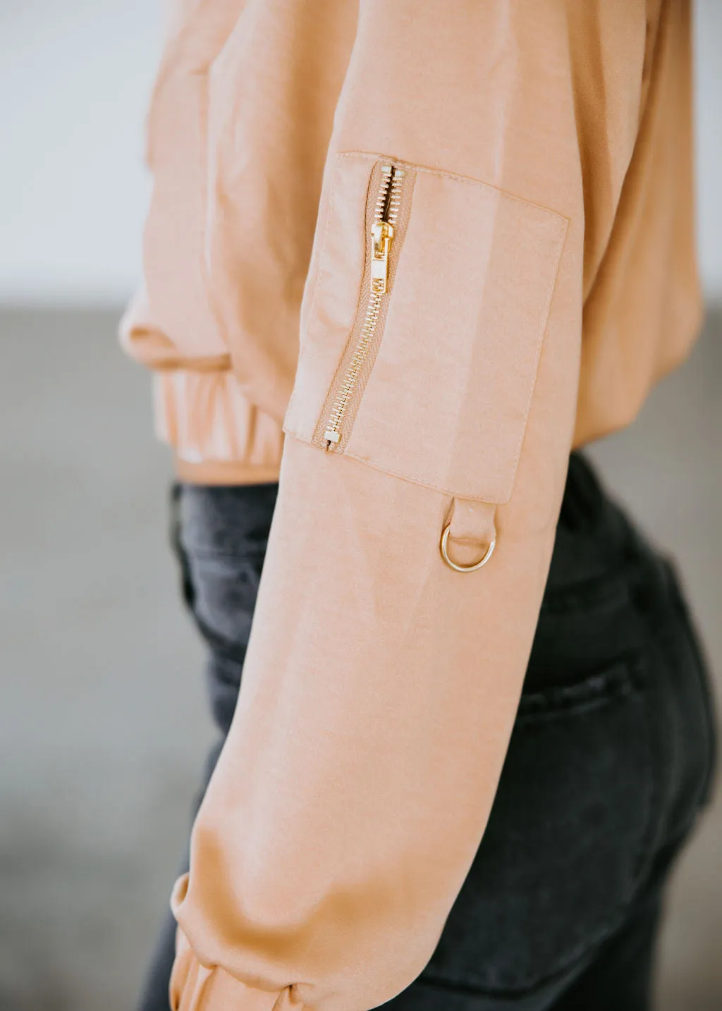 Gianna Satin Bomber Jacket