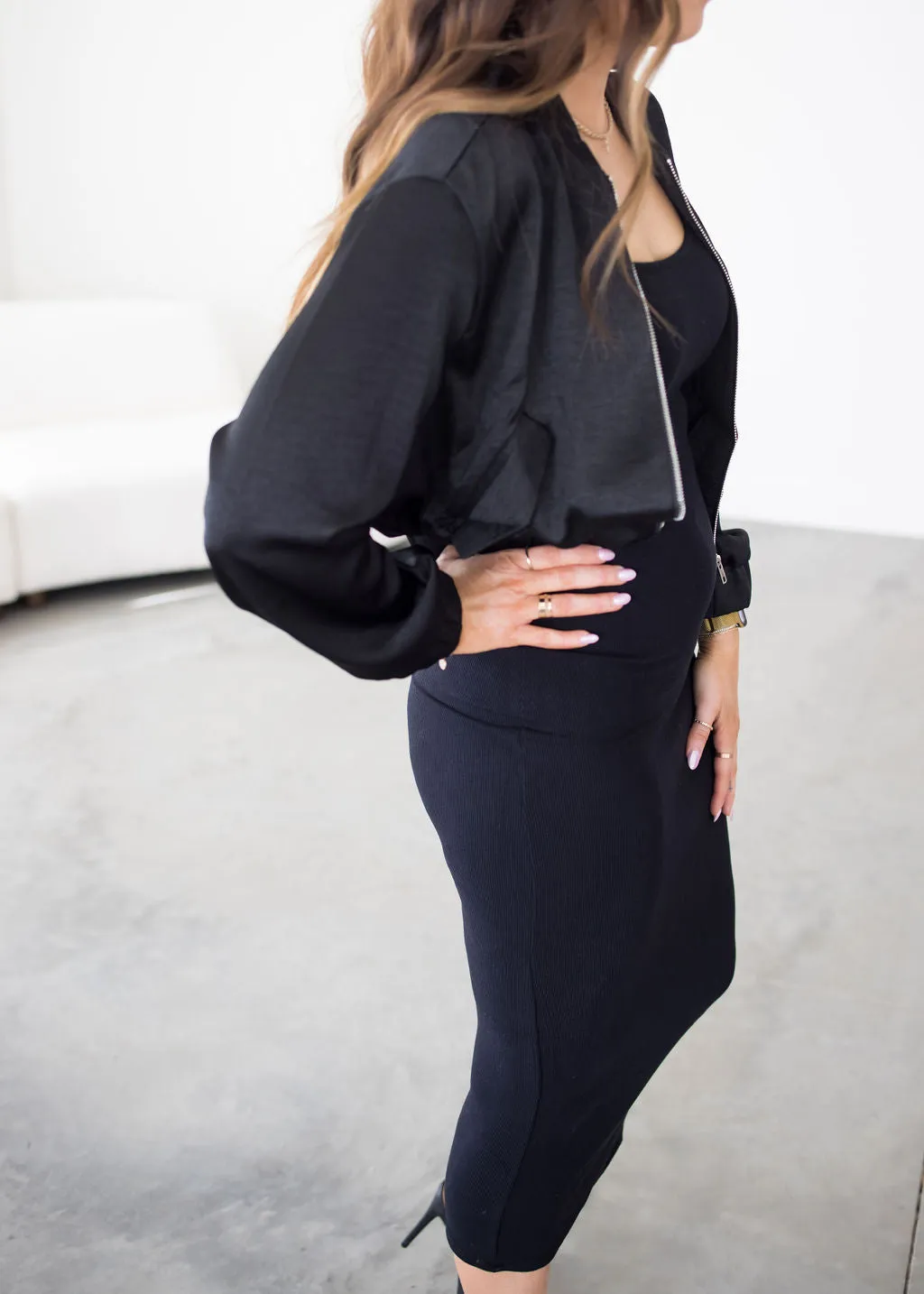 Gianna Satin Bomber Jacket