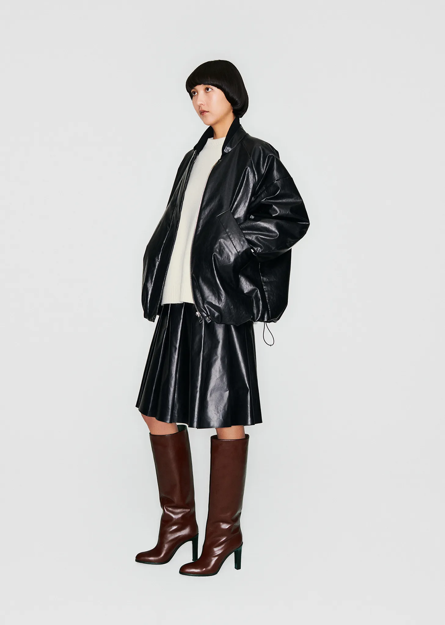 Oversized Padded Bomber Oil